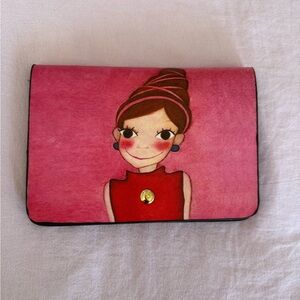 Pink Clutch with Cartoon Design